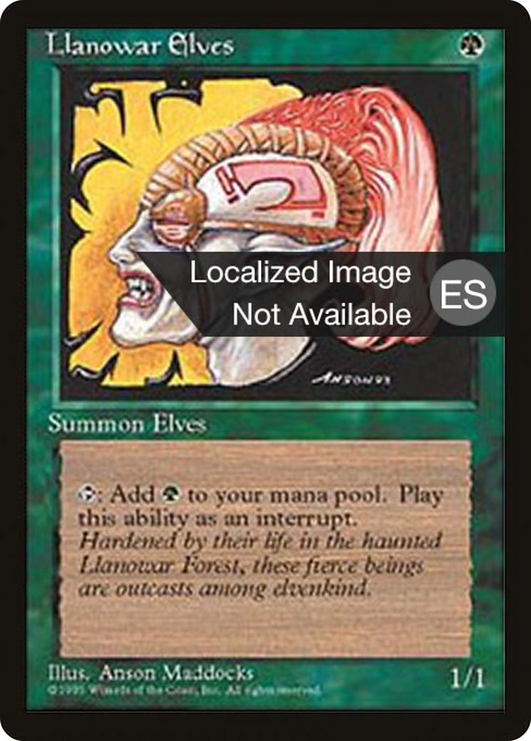 Elfes de Llanowar (4BB-261) - Quatrième édition - Frontière noire étrangère