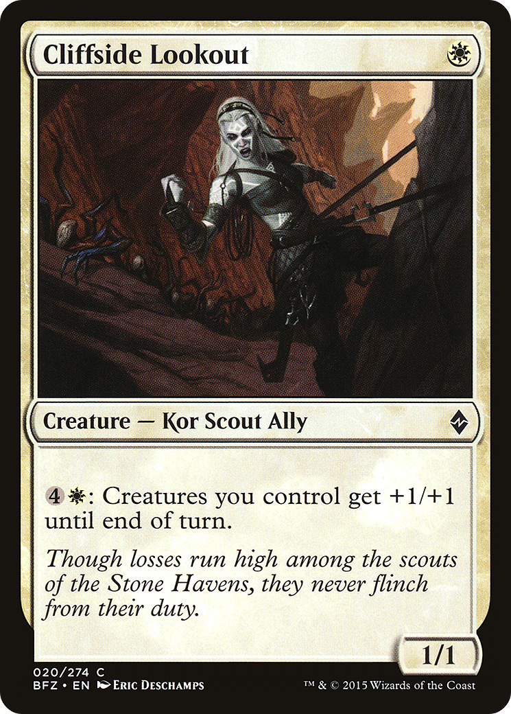 Belvédère de la falaise (BFZ-020) - Feuille de bataille pour Zendikar