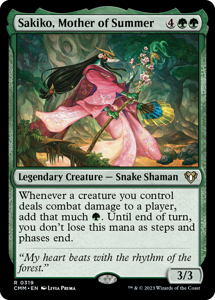 Sakiko, Mère de l'Été (CMM-319) - Commander Masters Foil 