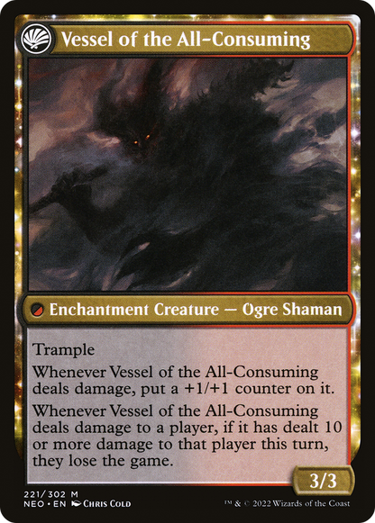 Hidetsugu Consumes All (NEO-221) - Kamigawa: Neon Dynasty: (fandfc, enchantment)