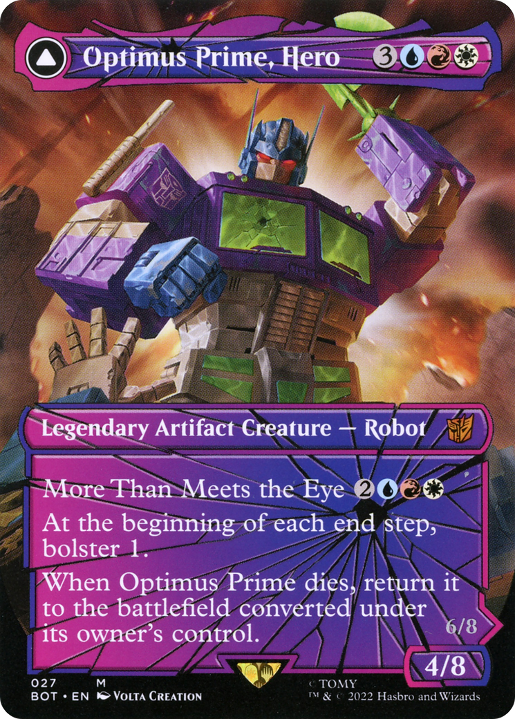 Optimus Prime, Héros // Optimus Prime, Chef Autobot (BOT-027) - Transformers : (shatteredglass, convertdfc) (Borderless) 
