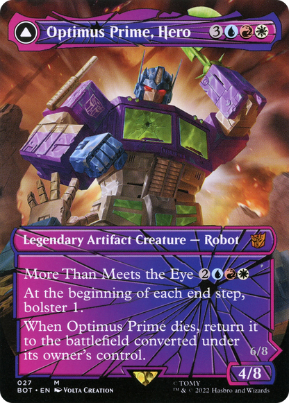 Optimus Prime, Héros // Optimus Prime, Chef Autobot (BOT-027) - Transformers : (shatteredglass, convertdfc) (Borderless) 