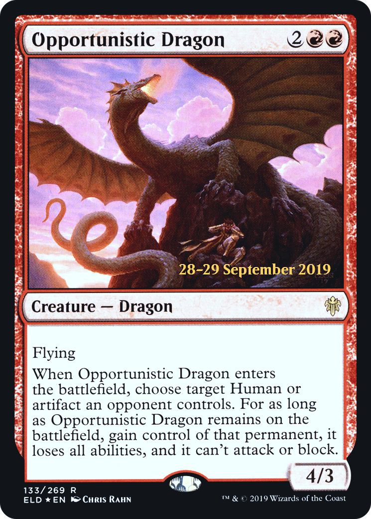 Opportunistic Dragon (PRE-133S) - Throne of Eldraine Promos Foil