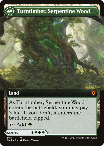 Symbiose de Turntimber // Turntimber, Bois Serpentin (ZNR-364) - Zendikar Rising : (Extended Art) Foil 