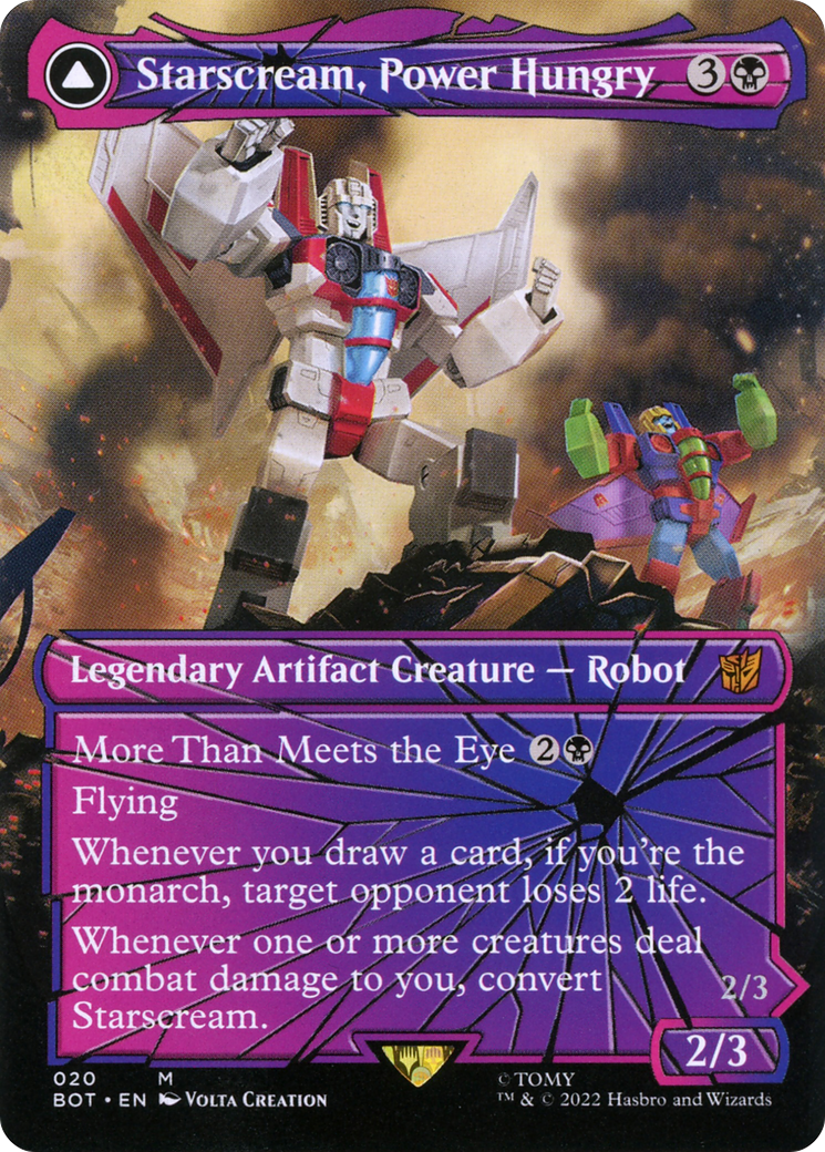 Starscream, assoiffé de pouvoir // Starscream, chef chercheur (BOT-020) - Transformers : (shatteredglass, convertdfc) (sans bordure) Feuille 