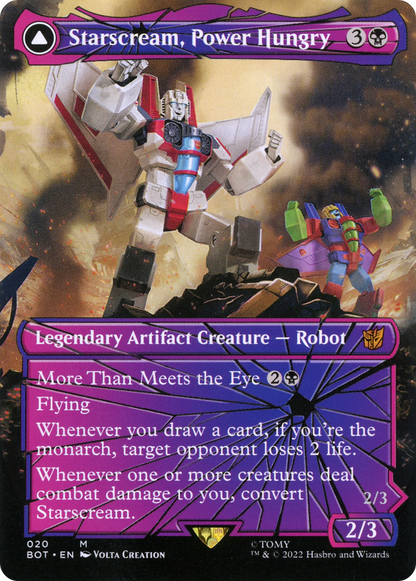 Starscream, assoiffé de pouvoir // Starscream, chef chercheur (BOT-020) - Transformers : (shatteredglass, convertdfc) (sans bordure) Feuille 