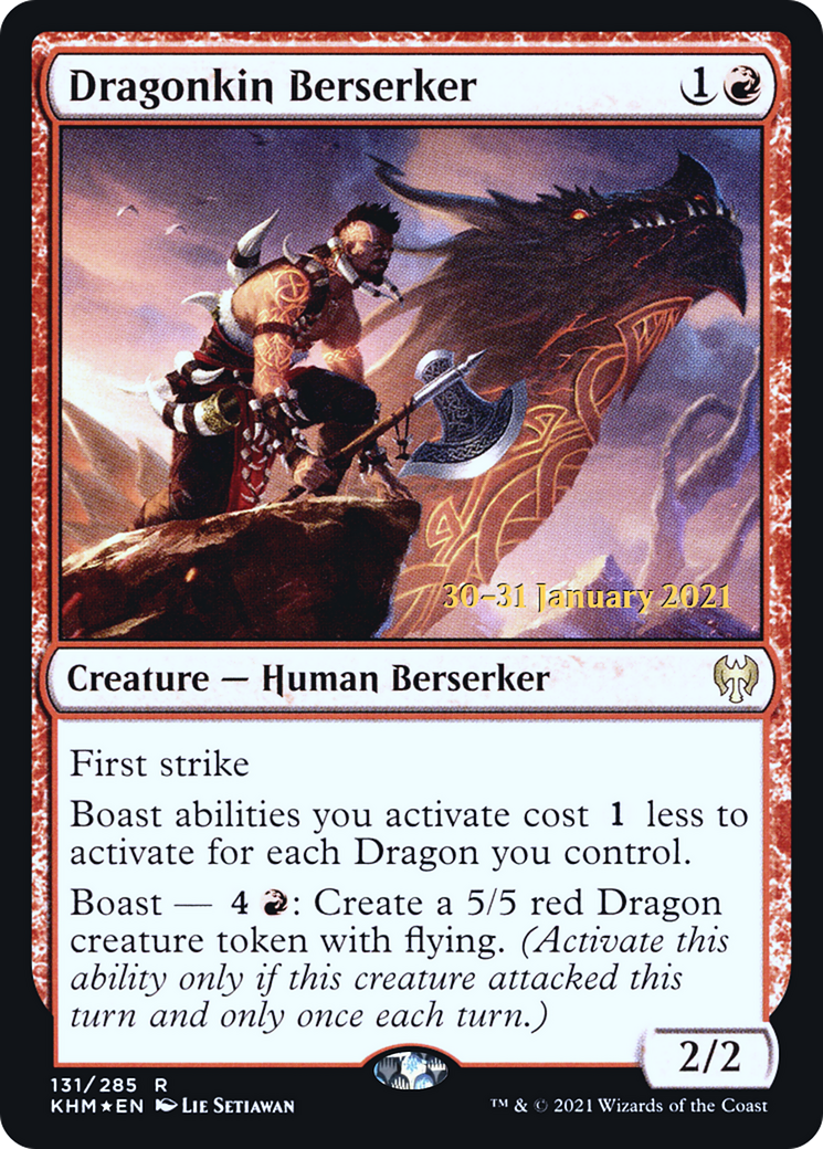 Dragonkin Berserker (PRE-131) - Kaldheim Promos Foil