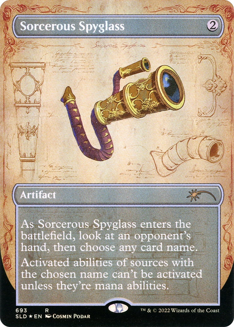 Sorcerous Spyglass (Borderless) (SLD-693) - Secret Lair Drop (Borderless) Foil