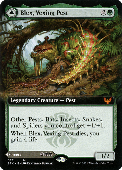 Blex, Vexing Pest (Extended Art) (STX-322) - Strixhaven: School of Mages: (Extended Art) Foil
