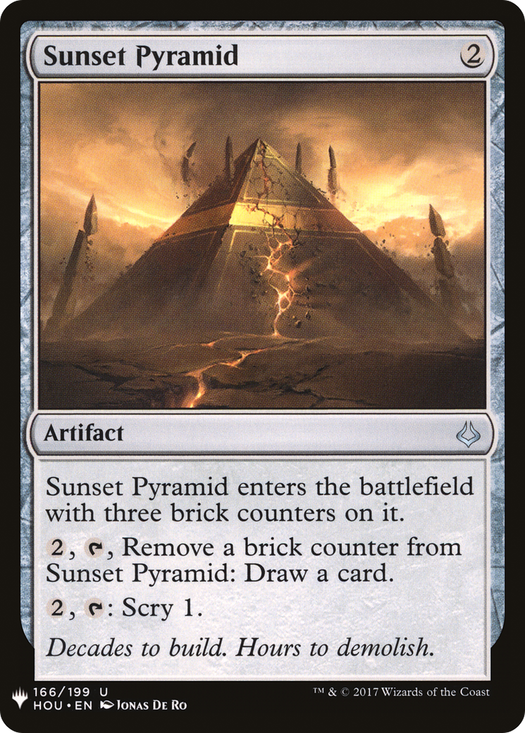 Pyramide du coucher du soleil (PLST-HOU-166) - La liste