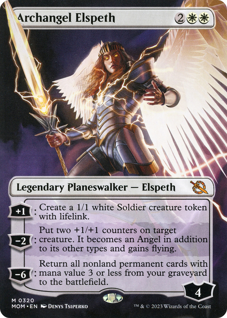 Archangel Elspeth (Borderless) (MOM-320) - March of the Machine (Borderless) Foil