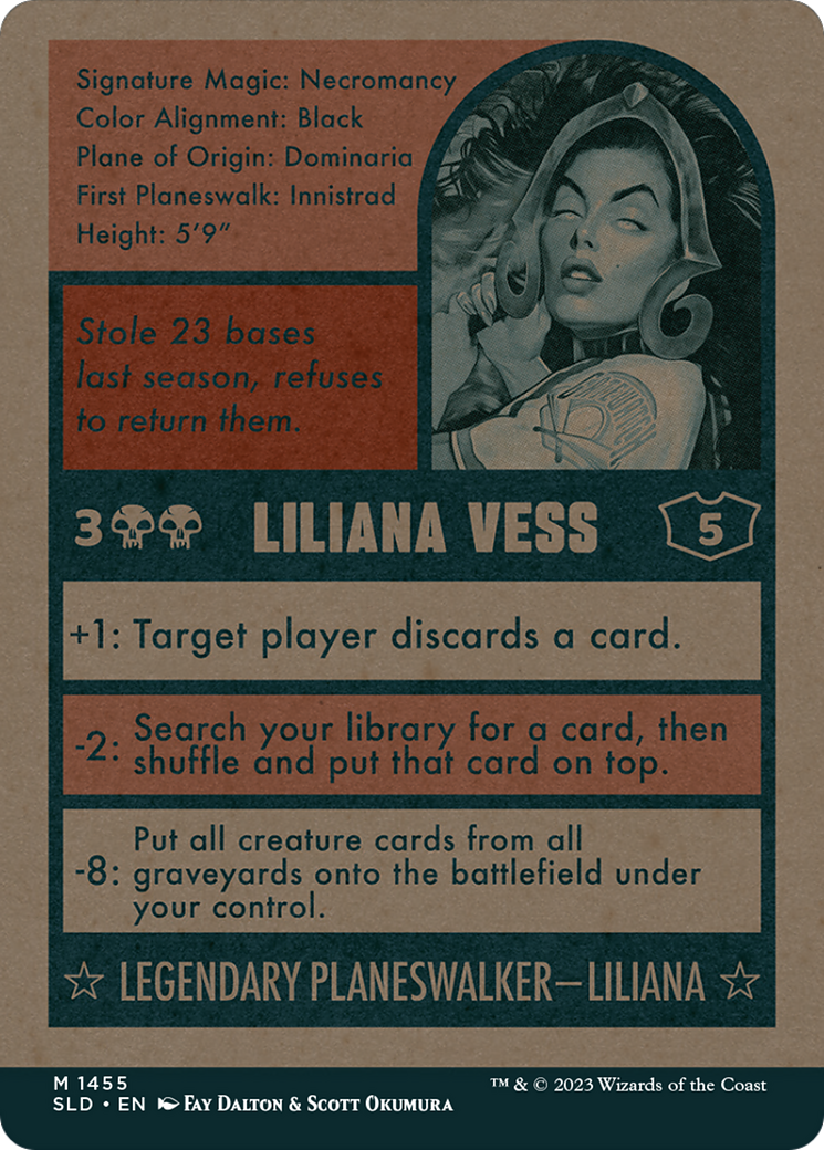 Liliana Vess (747) (Autographed) (SLD-747) - Secret Lair Drop: (Full Art) (Borderless) Foil