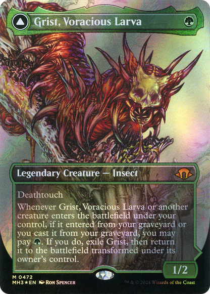 Grist, Voracious Larva (Borderless) (Textured Foil) (MH3-472) - Modern Horizons 3 (Borderless) Foil