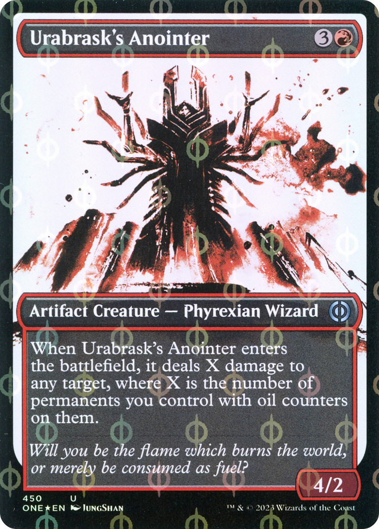 Urabrask's Anointer (Showcase) (Step-and-Compleat Foil) (ONE-450) - Phyrexia: All Will Be One: (Showcase)