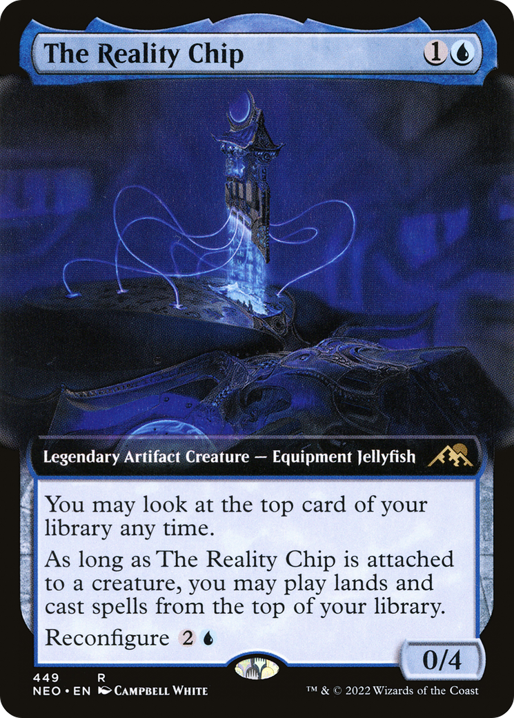 The Reality Chip (Extended Art) (NEO-449) - Kamigawa: Neon Dynasty: (Extended Art)