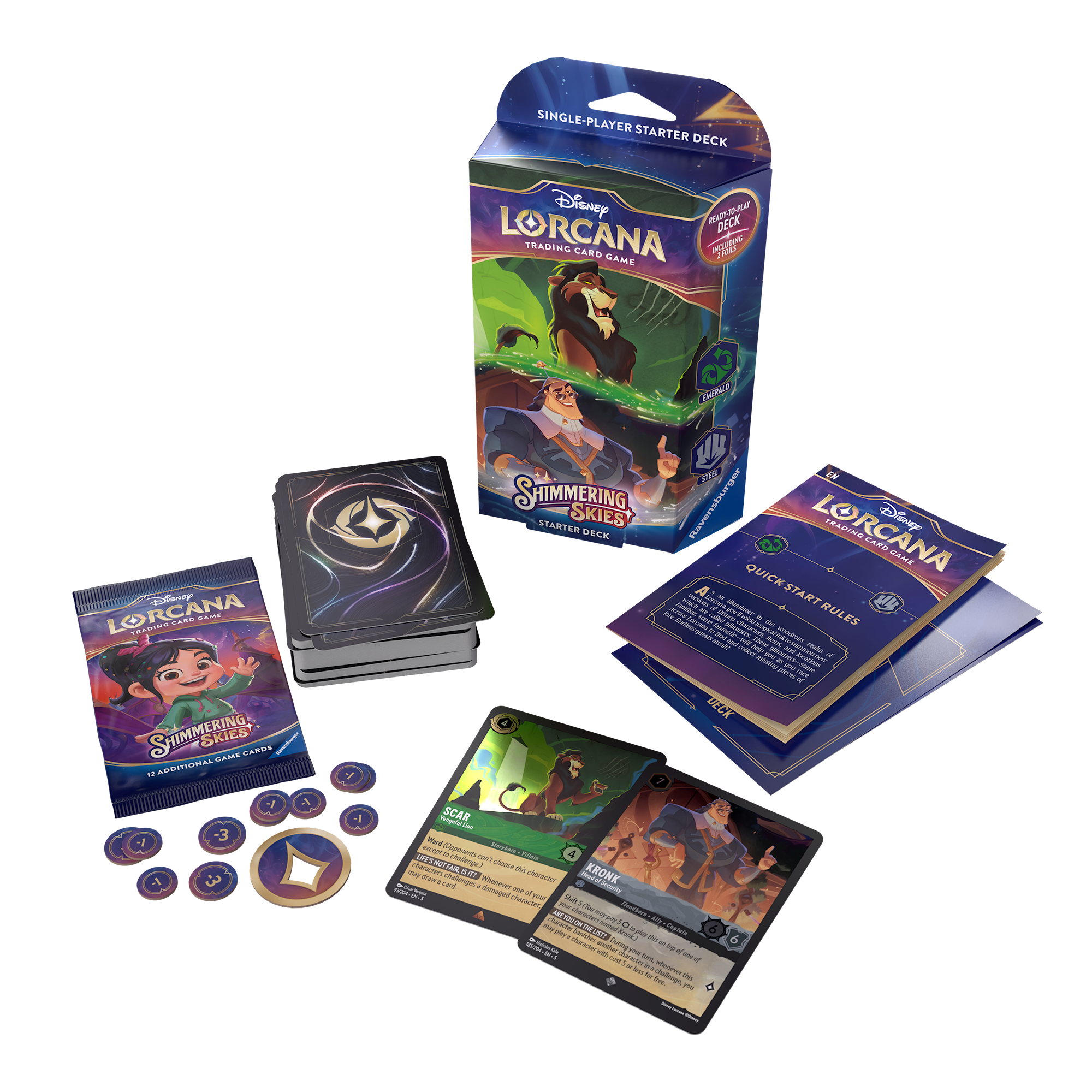 Disney Lorcana: Shimmering Skies Starter Deck - Emerald/Steel