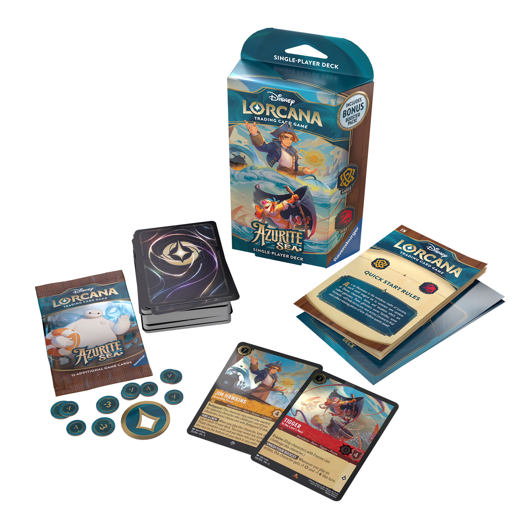Disney Lorcana : Deck de démarrage Azurite Sea - Ambre/Rubis