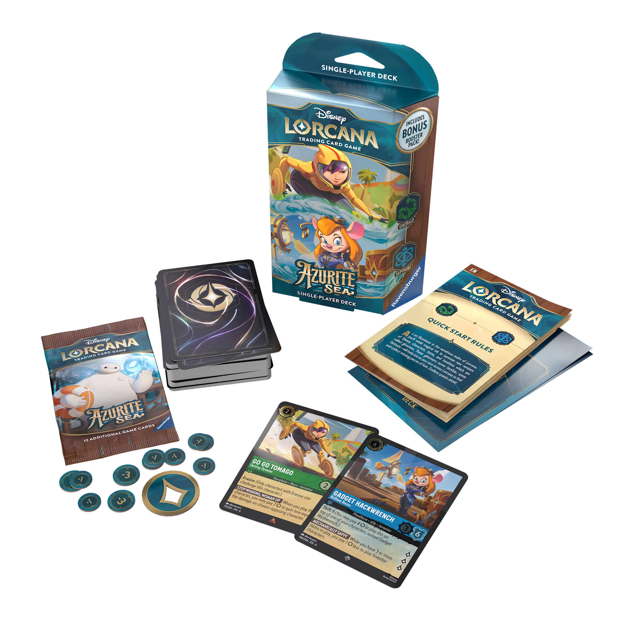 Disney Lorcana: Azurite Sea Starter Deck - Emerald/Sapphire
