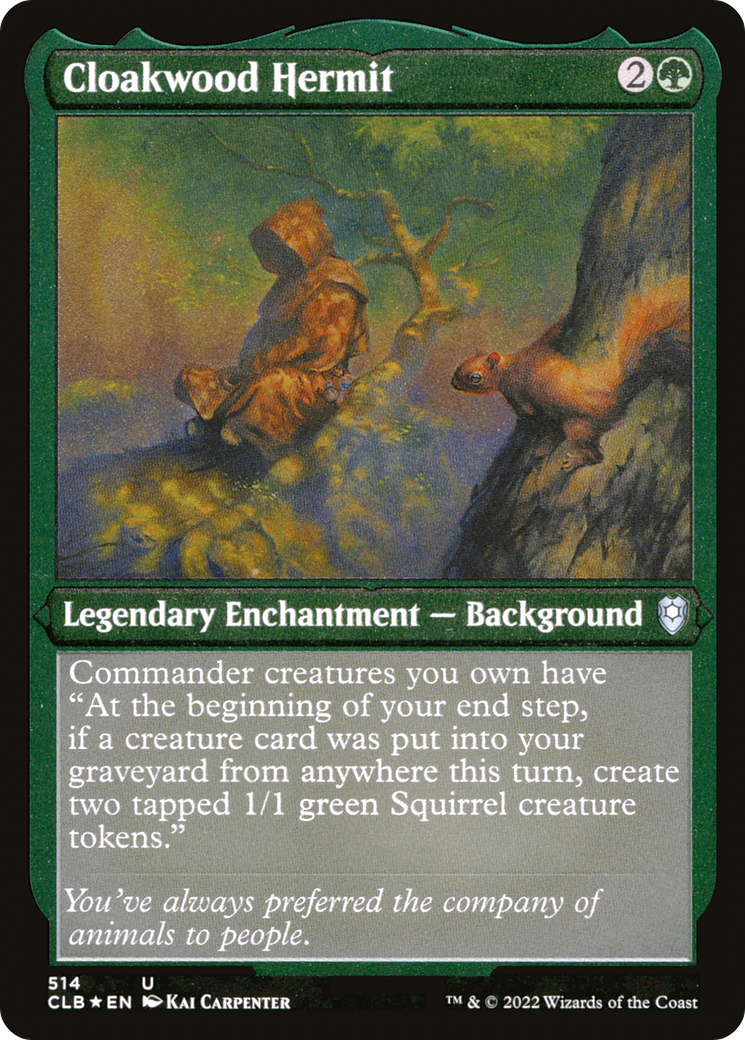 L'Ermite de Cloakwood (CLB-514) - Commander Legends : La Bataille pour Baldur's Gate (feuille gravée) 