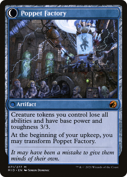 Poppet Stitcher // Poppet Factory (MID-071) - Innistrad : Midnight Hunt : (Transformation double face)