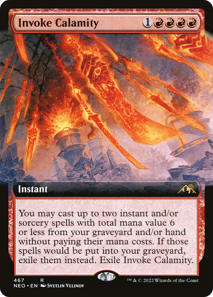 Invoke Calamity (Extended Art) (NEO-467) - Kamigawa: Neon Dynasty: (Extended Art) Foil