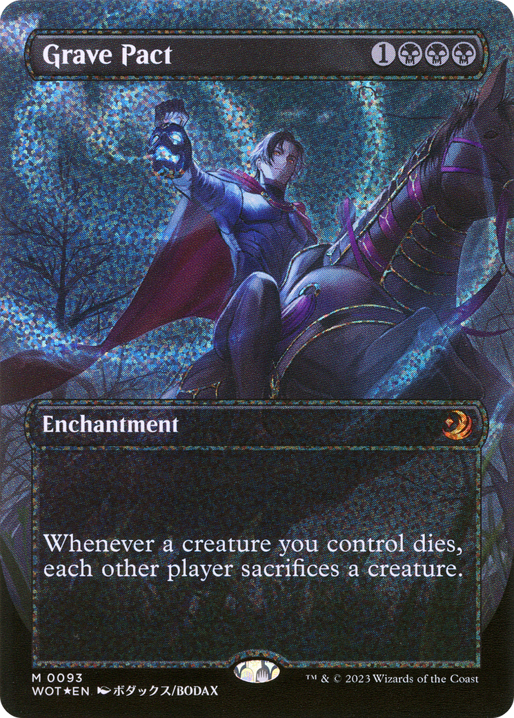 Grave Pact (Anime Borderless) (Confetti Foil) (WOT-093) - Wilds of Eldraine: Enchanting Tales (Borderless) Foil