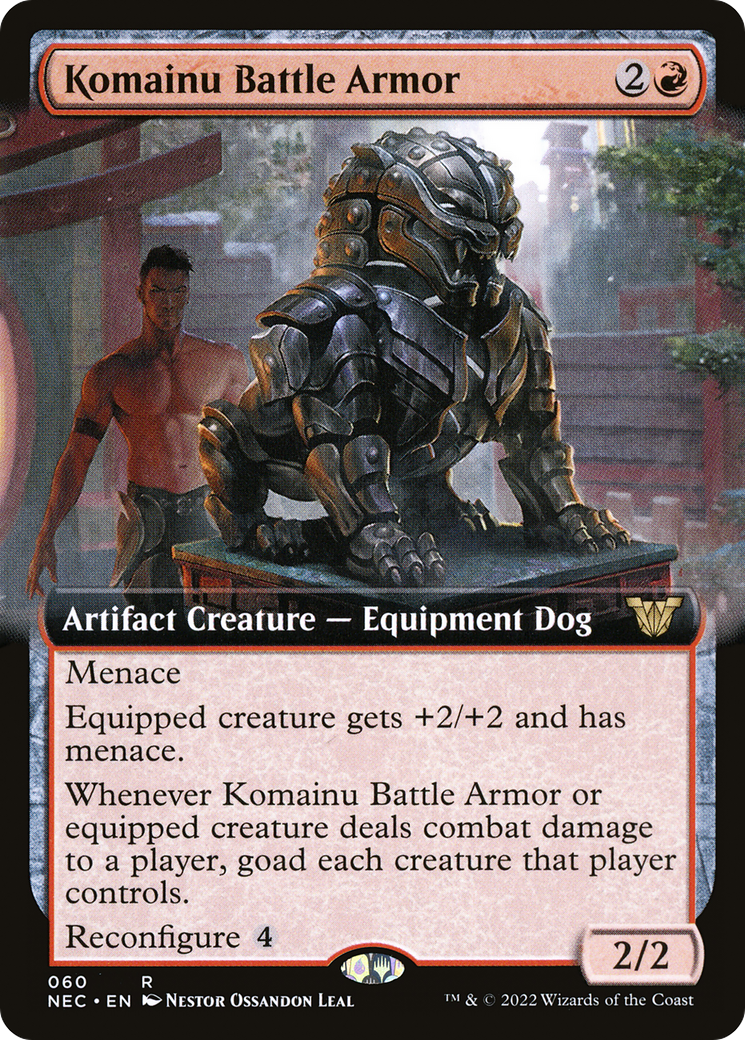Komainu Battle Armor (Extended Art) (NEC-060) - Neon Dynasty Commander: (Extended Art)