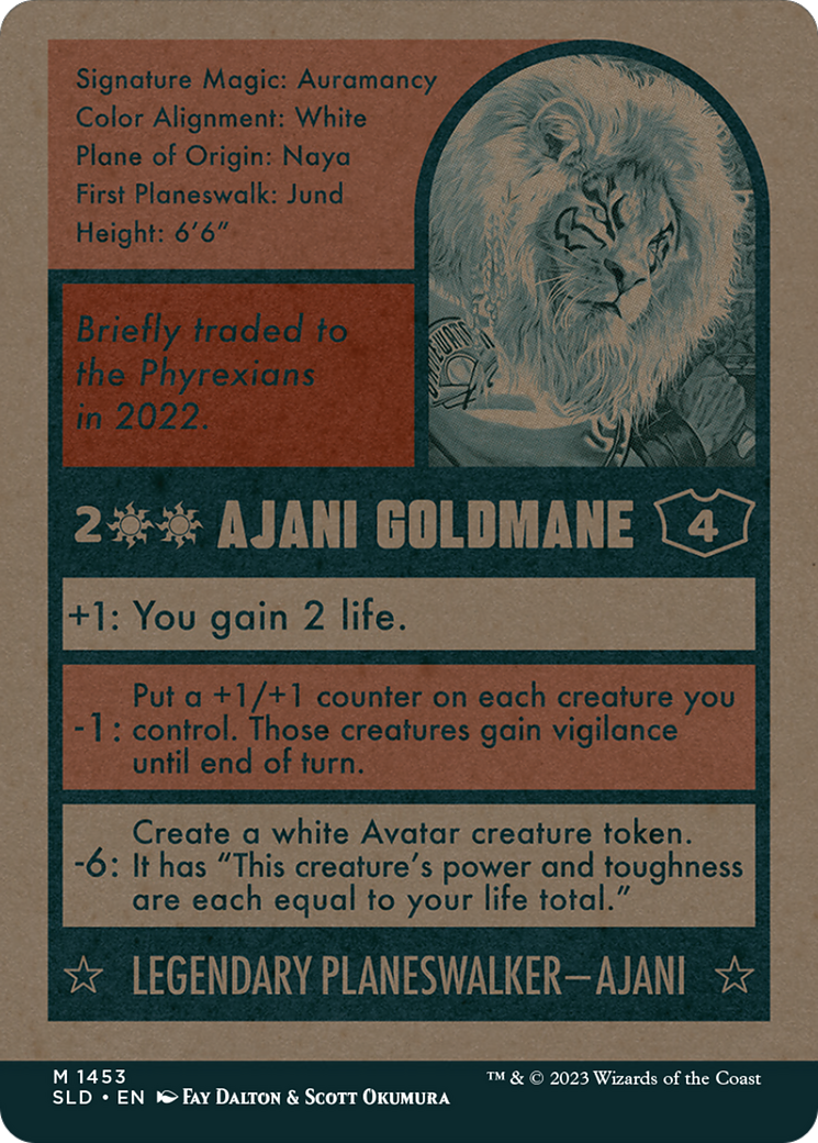 Ajani Goldmane (745) (Autographed) (SLD-745) - Secret Lair Drop: (Full Art) (Borderless) Foil