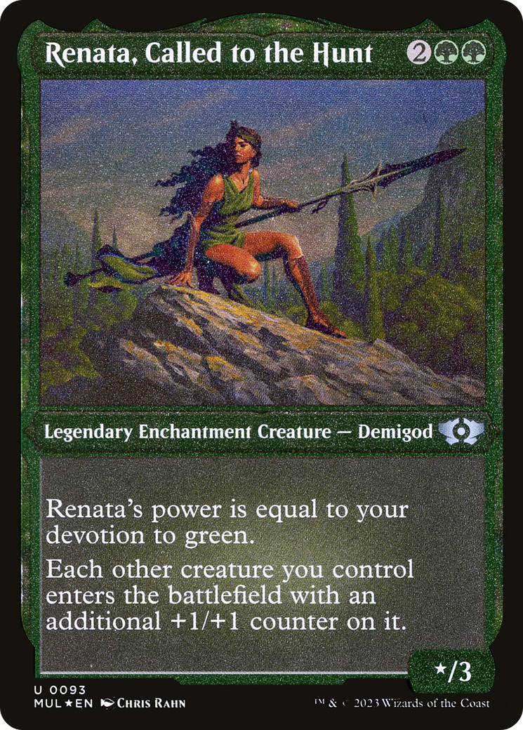 Renata, Called to the Hunt (MUL-093) - Multiverse Legends: (enchantment) Etched Foil