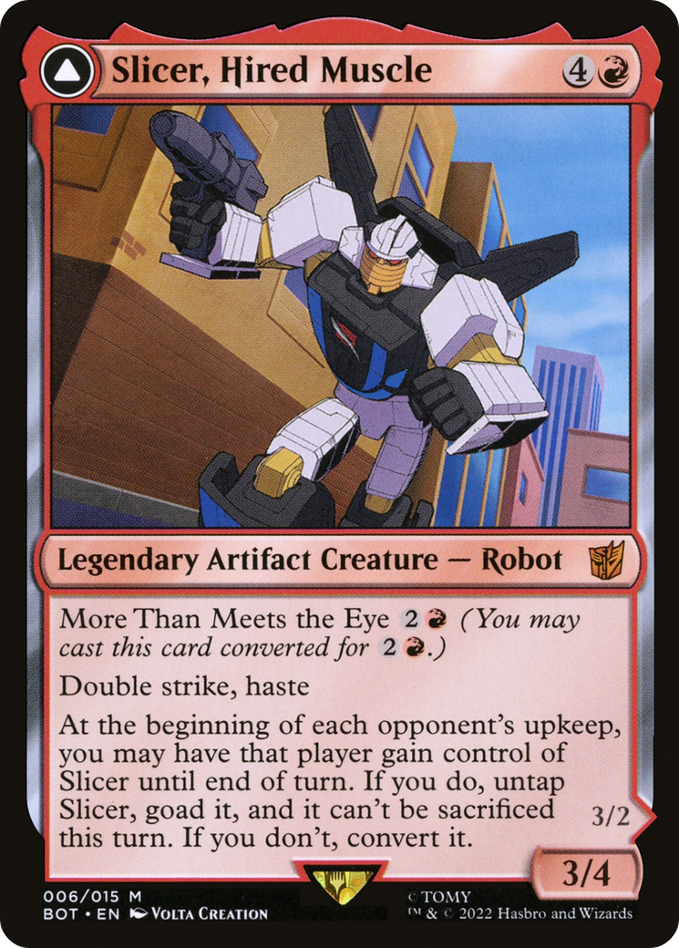 Slicer, Muscle Lourd // Slicer, Antagoniste à Grande Vitesse (BOT-006) - Transformers : (convertdfc) Foil 