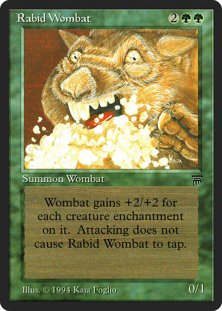 Wombat enragé (LEG-198) - Légendes