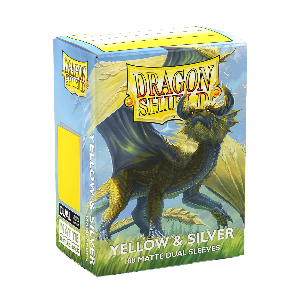 Dragon Shield - Yellow & Silver - Dual Matte Sleeves - Standard Size