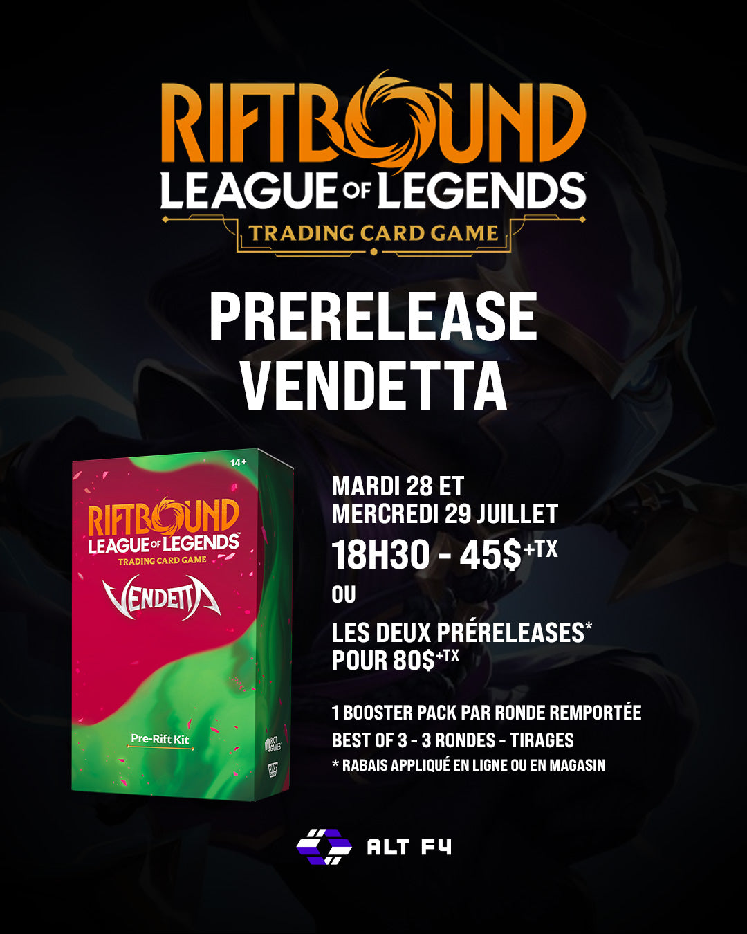 Riftbound Vendetta - Prerelease - Mardi le 28 Juillet & Mercredi le 29 Juillet