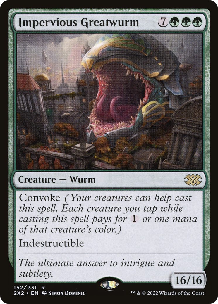 Impervious Greatwurm (2X2-152) - Double Masters 2022 Foil