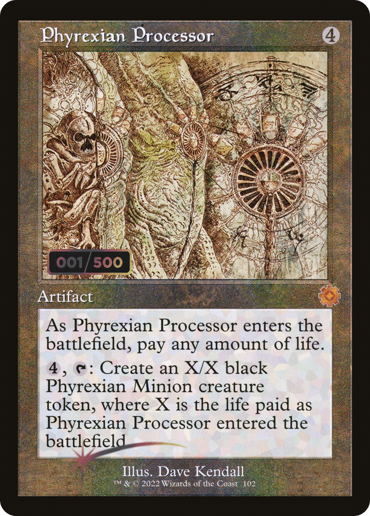 Phyrexian Processor (Schematic) (Serial Numbered) (BRR-102) - The Brothers' War Retro Artifacts Foil