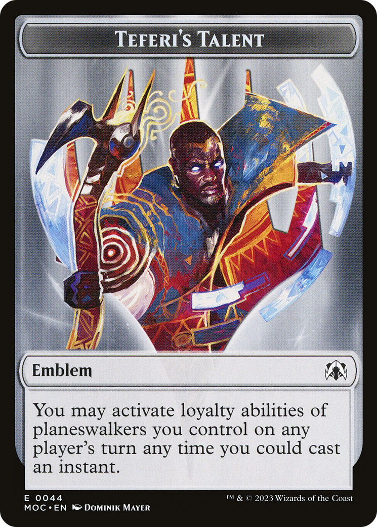 Teferi's Talent Emblem (TMOC-044) - March of the Machine Commander Tokens