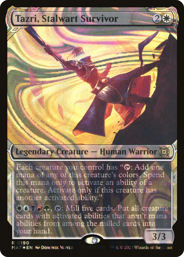 Tazri, Stalwart Survivor (Halo Foil) (MAT-190) - March of the Machine: The Aftermath: (Showcase) Foil
