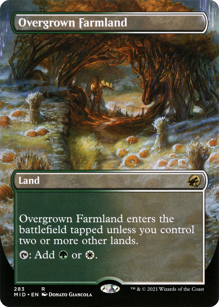 Overgrown Farmland (Borderless) (MID-283) - Innistrad: Midnight Hunt (Borderless)