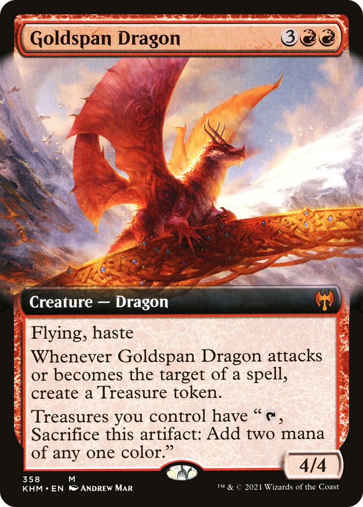 Dragon Goldspan (KHM-358) - Kaldheim : (Art étendu) Feuille 