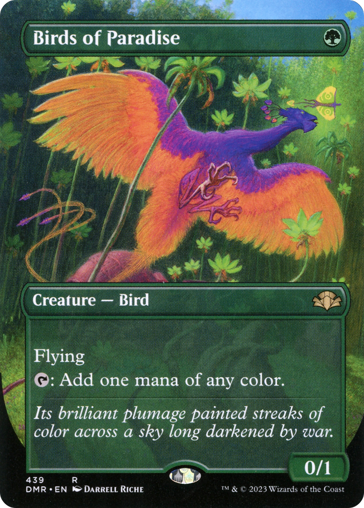 Birds of Paradise (Borderless) (DMR-439) - Dominaria Remastered (Borderless) Foil