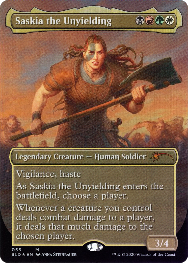 Saskia the Unyielding (SLD-055) - Secret Lair Drop (Borderless) Foil