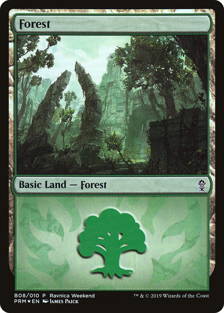 Forest (PRW2-B08) - RNA Ravnica Weekend Foil