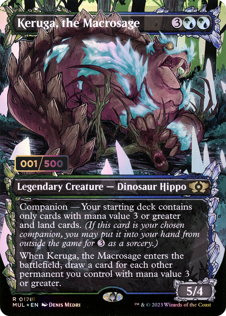 Keruga, the Macrosage (Serial Numbered) (MUL-178Z) - Multiverse Legends: (Showcase) (Borderless) Foil