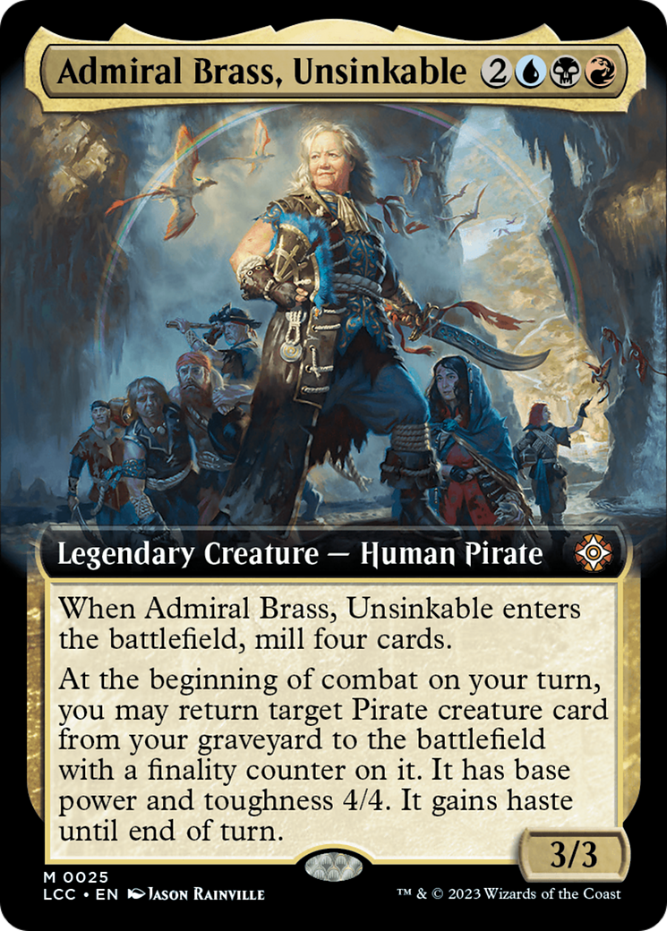 Admiral Brass, Unsinkable (Extended Art) (LCC-025) - The Lost Caverns of Ixalan Commander: (Extended Art) Foil