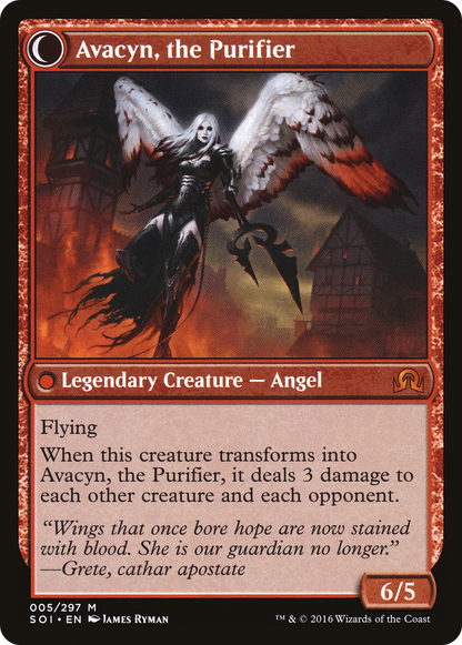 Archange Avacyn // Avacyn, la Purificatrice (SOI-005) - Ténèbres sur Innistrad : (Transformation à double face) 