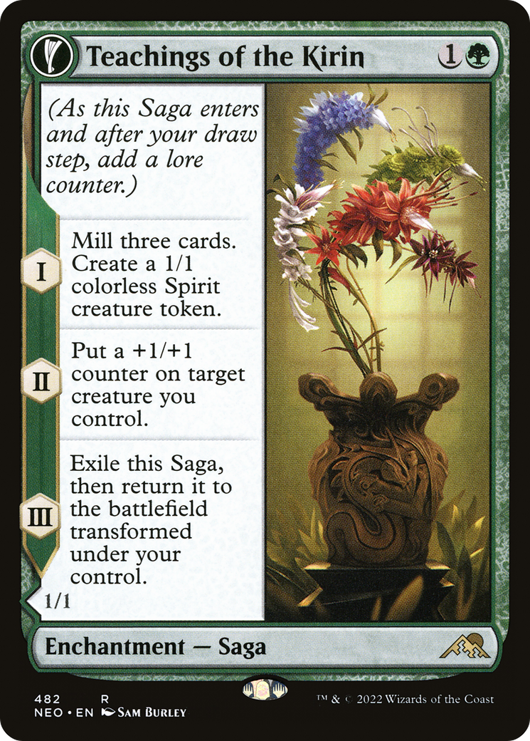Teachings of the Kirin (Extended Art) (NEO-482) - Kamigawa: Neon Dynasty: (Extended Art, fandfc, enchantment)