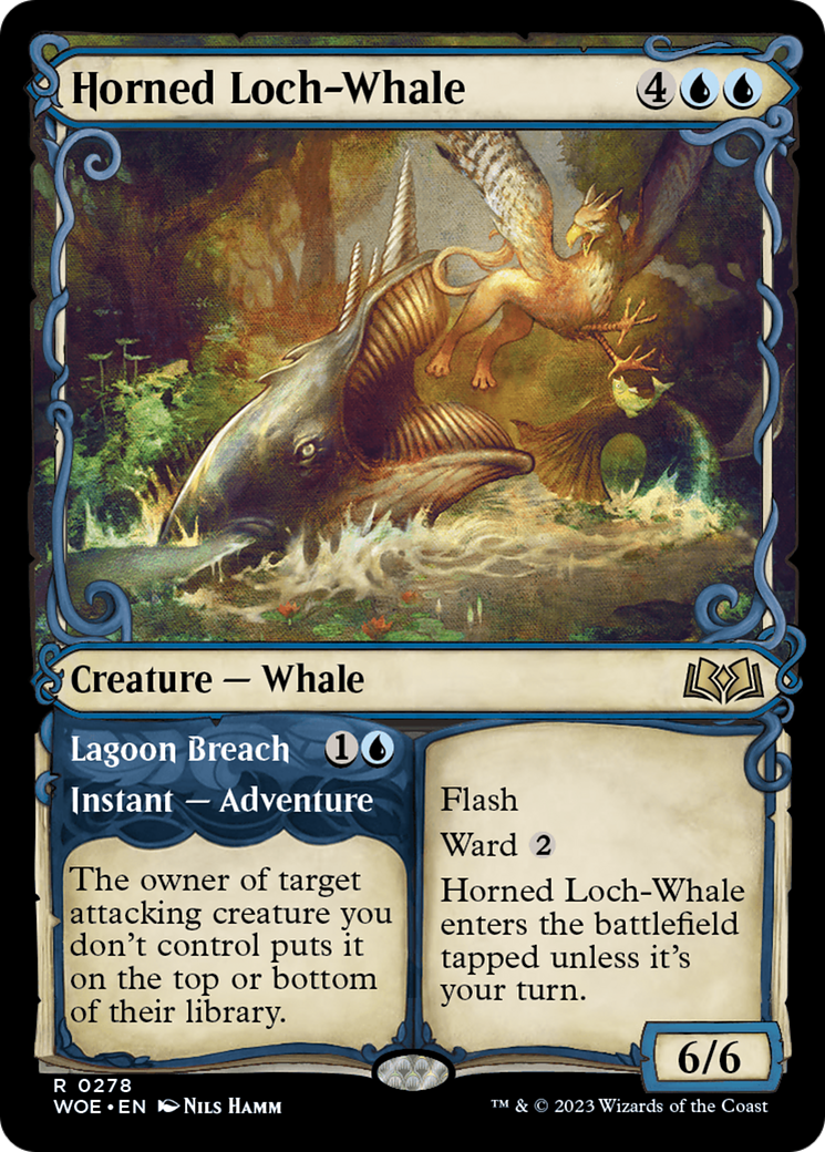 Horned Loch-Whale (Showcase) (WOE-278) - Wilds of Eldraine: (Showcase) Foil