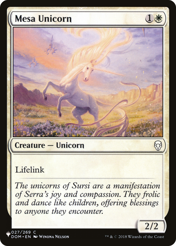 Mesa Unicorn (LIST-DOM-27) - The List