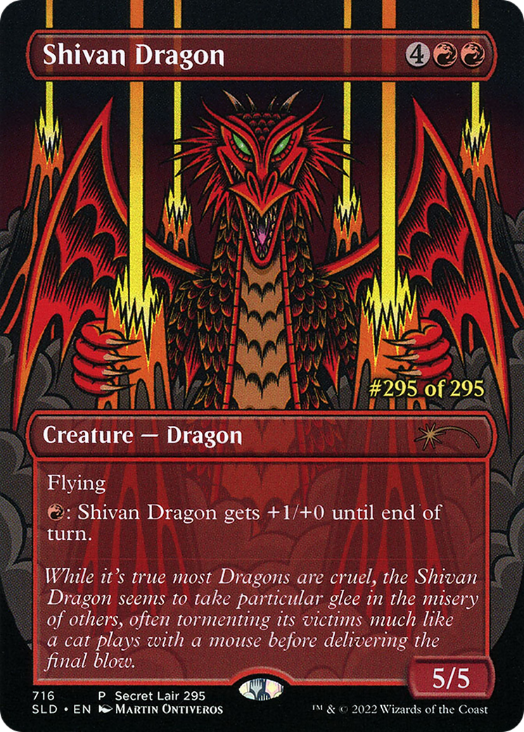 Shivan Dragon (Serial Numbered) (SLD-716) - Secret Lair Drop (Borderless)
