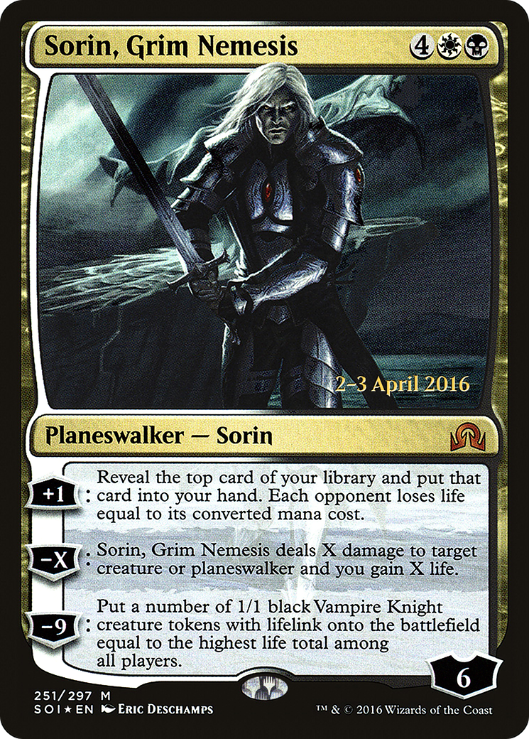 Sorin, sinistre ennemi (PSOI-251S) - Carte promotionnelle Shadows over Innistrad
